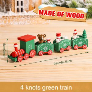 Wooden & Plastic Christmas Decorative Train Model Kit - wooden 07