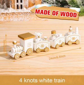 Wooden & Plastic Christmas Decorative Train Model Kit - wooden 08
