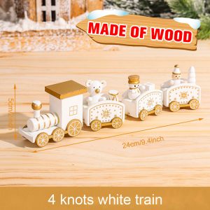 Wooden & Plastic Christmas Decorative Train Model Kit - wooden 08