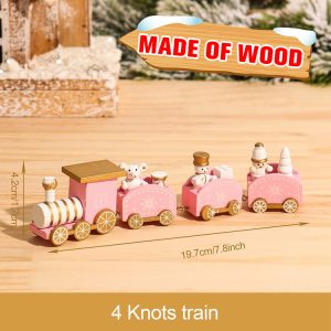 Wooden & Plastic Christmas Decorative Train Model Kit - wooden 10