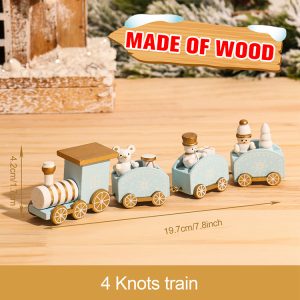 Wooden & Plastic Christmas Decorative Train Model Kit - wooden 11