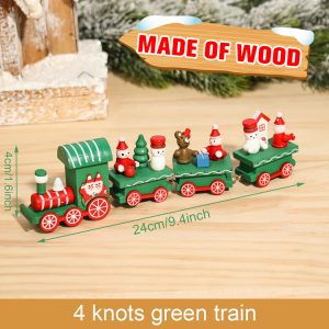 Wooden & Plastic Christmas Decorative Train Model Kit - wooden 12