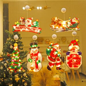LED Christmas Window Hanging Sucker Light - Festive Holiday Decoration