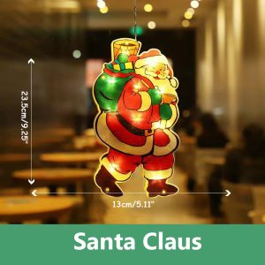 LED Christmas Window Hanging Sucker Light - Festive Holiday Decoration - Santa Claus A