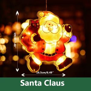 LED Christmas Window Hanging Sucker Light - Festive Holiday Decoration - Santa Claus B