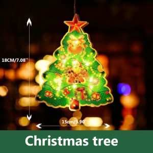 LED Christmas Window Hanging Sucker Light - Festive Holiday Decoration - Christmas Tree