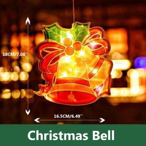 LED Christmas Window Hanging Sucker Light - Festive Holiday Decoration - Christmas Bell