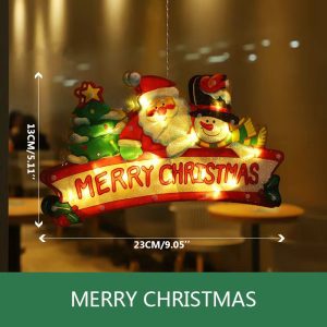 LED Christmas Window Hanging Sucker Light - Festive Holiday Decoration - Merry Christmas