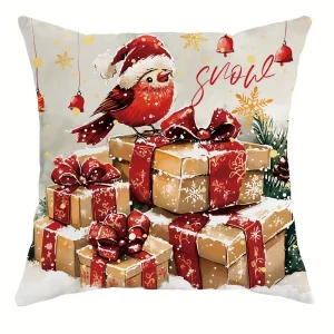 Christmas Theme Sofa Cushion Cover - Festive Polyester Pillowcase (Multiple Sizes) - 3