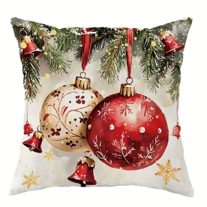Christmas Theme Sofa Cushion Cover - Festive Polyester Pillowcase (Multiple Sizes) - 2