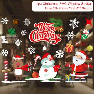 Reusable Christmas Window Clings - Waterproof Static Decals for Home Decor - sticker 32