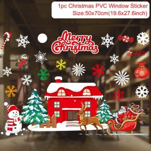 Reusable Christmas Window Clings - Waterproof Static Decals for Home Decor - sticker 36