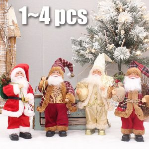 30CM Plush Santa Claus Doll Christmas Desktop Ornaments & New Year Gift