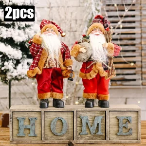 30CM Plush Santa Claus Doll Christmas Desktop Ornaments & New Year Gift - BC 2pcs