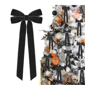 10PCS Velvet Bow Decorative Ribbons - Holiday & Wedding Decor - Black