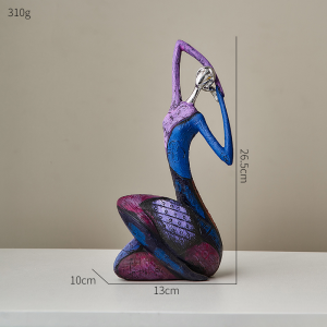 Abstract Character Sculpture - Modern Resin Desktop Art Ornaments - A Purple Blue