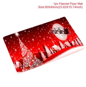 Christmas Pattern Entry Mat - Non-Slip Indoor/Outdoor Festive Doormat - 1