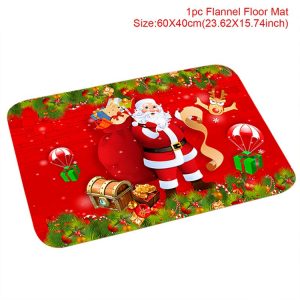 Christmas Pattern Entry Mat - Non-Slip Indoor/Outdoor Festive Doormat - 4