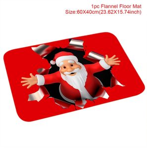 Christmas Pattern Entry Mat - Non-Slip Indoor/Outdoor Festive Doormat - 5