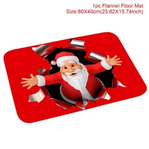 Christmas Pattern Entry Mat - Non-Slip Indoor/Outdoor Festive Doormat - 5