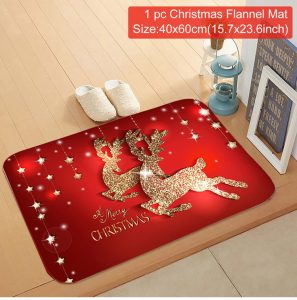 Christmas Pattern Entry Mat - Non-Slip Indoor/Outdoor Festive Doormat - 7