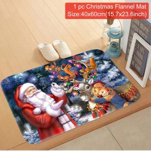 Christmas Pattern Entry Mat - Non-Slip Indoor/Outdoor Festive Doormat - 11