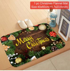 Christmas Pattern Entry Mat - Non-Slip Indoor/Outdoor Festive Doormat - 13