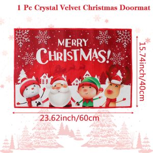 Christmas Pattern Entry Mat - Non-Slip Indoor/Outdoor Festive Doormat - style 18