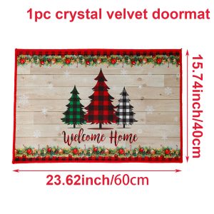 Christmas Pattern Entry Mat - Non-Slip Indoor/Outdoor Festive Doormat - style 19