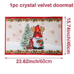 Christmas Pattern Entry Mat - Non-Slip Indoor/Outdoor Festive Doormat - style 20