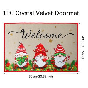 Christmas Pattern Entry Mat - Non-Slip Indoor/Outdoor Festive Doormat - style 21