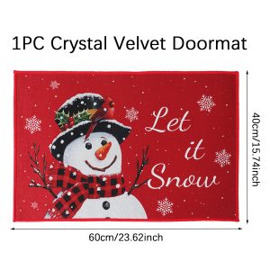 Christmas Pattern Entry Mat - Non-Slip Indoor/Outdoor Festive Doormat - style 23