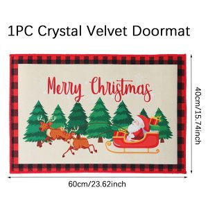 Christmas Pattern Entry Mat - Non-Slip Indoor/Outdoor Festive Doormat - style 24
