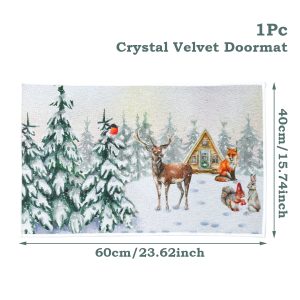 Christmas Pattern Entry Mat - Non-Slip Indoor/Outdoor Festive Doormat - style 25