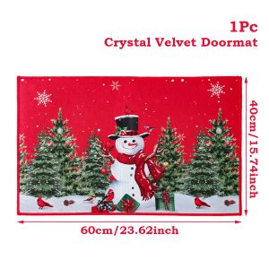 Christmas Pattern Entry Mat - Non-Slip Indoor/Outdoor Festive Doormat - style 28