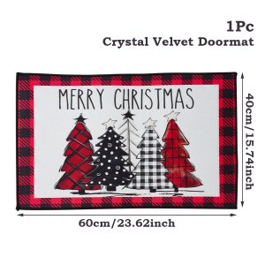 Christmas Pattern Entry Mat - Non-Slip Indoor/Outdoor Festive Doormat - style 30