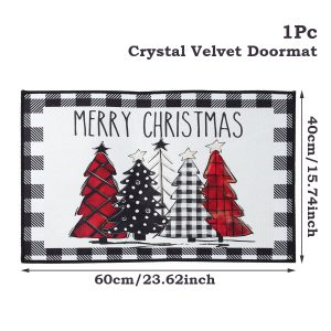 Christmas Pattern Entry Mat - Non-Slip Indoor/Outdoor Festive Doormat - style 31