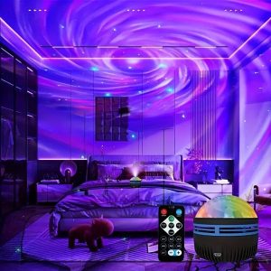 Remote Control Galaxy Star Projector Night Light - USB Rechargeable LED Lamp for Room Decor