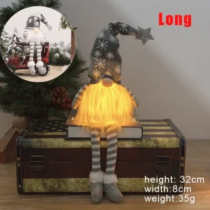 Luminous Christmas Gnome Plush Doll - LED Lighted Faceless Decor - A2