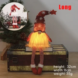 Luminous Christmas Gnome Plush Doll - LED Lighted Faceless Decor - B2