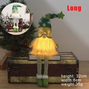 Luminous Christmas Gnome Plush Doll - LED Lighted Faceless Decor - C2