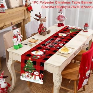 Polyester Christmas Table Runner - Classic Poinsettia Design (35x180cm) - 7