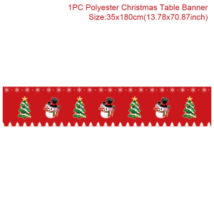 Polyester Christmas Table Runner - Classic Poinsettia Design (35x180cm) - 11