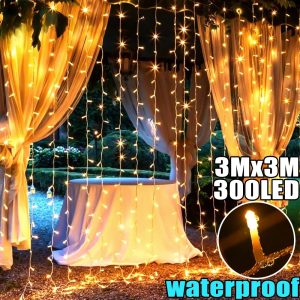 LED Curtain Fairy Lights - 8 Modes, IP44 Indoor/Outdoor Holiday Decor