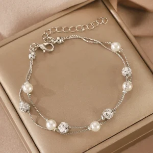 4PCS Stackable Bracelet Set - Rhinestone Snake & Green Crystal Charm Bangle - sliver 01