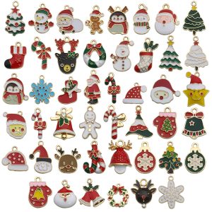 Random Mix Christmas Enamel Charms - DIY Jewelry Making Accessories