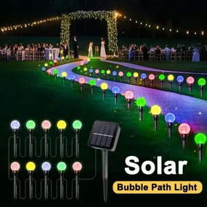 Solar Bubble Ball Pathway Stake Lights - Waterproof Garden Decoration