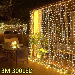 USB LED Curtain String Lights - 8 Mode Fairy Lights for Holiday Decor