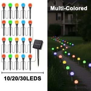 Solar Bubble Ball Pathway Stake Lights - Waterproof Garden Decoration - Multi-Colored