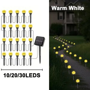 Solar Bubble Ball Pathway Stake Lights - Waterproof Garden Decoration - 10LED